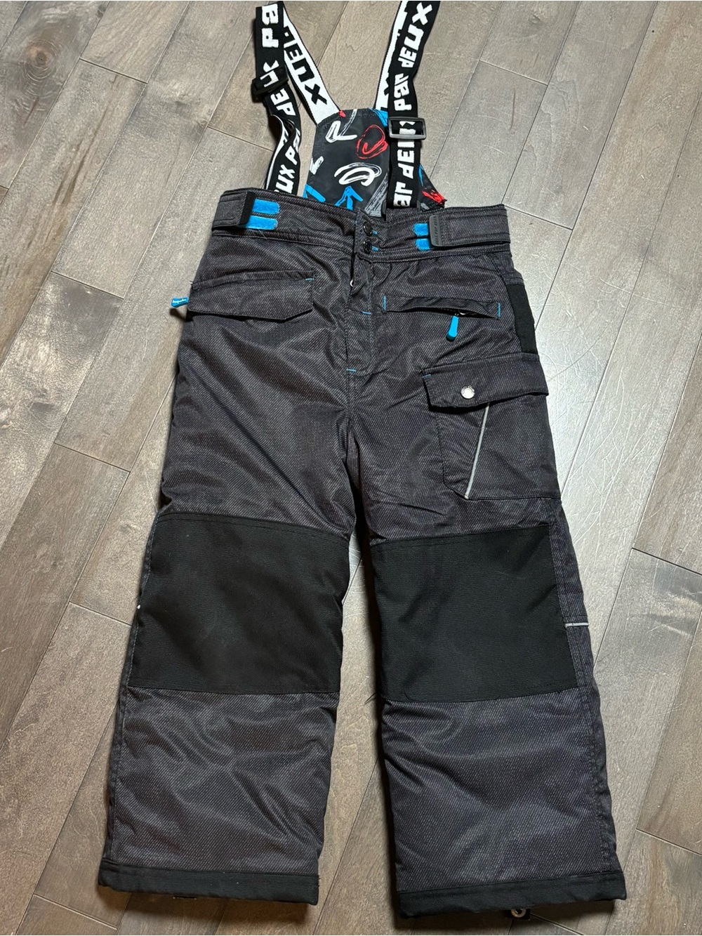 Perlimpinpin Kids Snow Pants 4Y Black Insulated Ski Bib Suspenders Winter